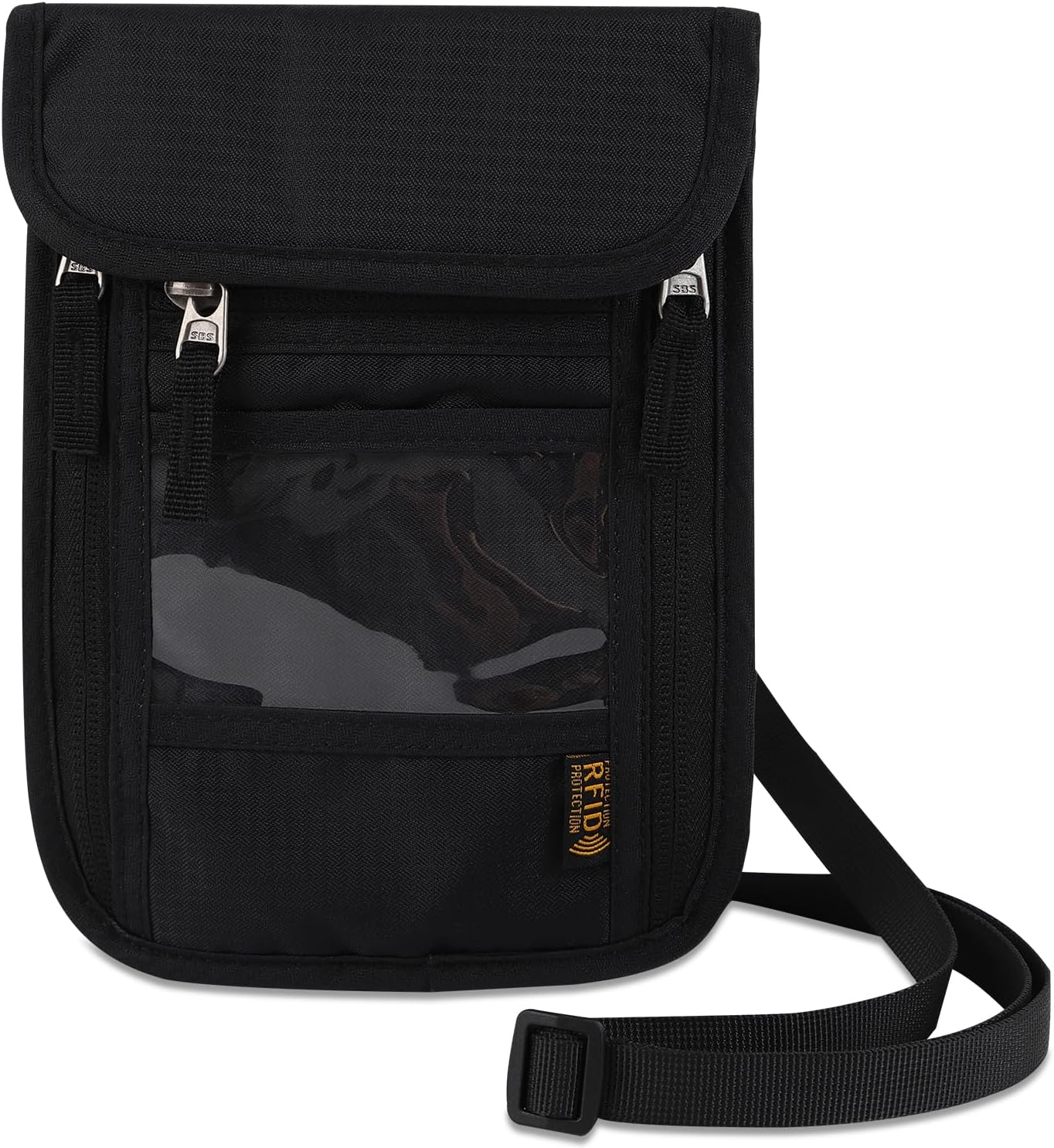 Lyvrooz Neck Wallet Travel Pouch RFID Blocking Passport Holder Waterproof Neck Pouch Credit Card organizer Case with Adjustable Strap Travel Security Bag for Your Money Credit Cards Cell Phones,