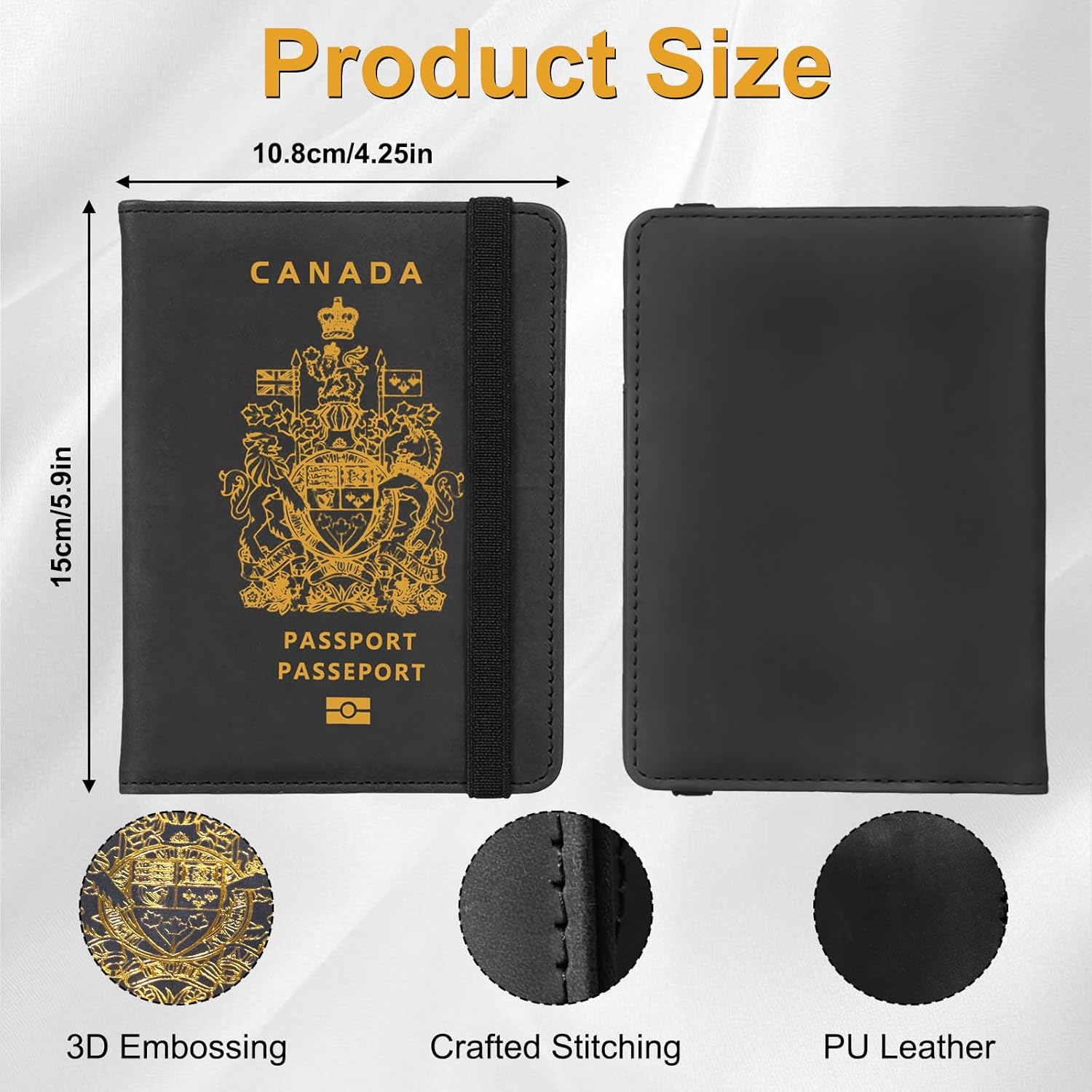 Passport Holder, RFID Blocking Passport Cover Wallet, PU Leather Passport Travel Organizer Case for Women and Men - Image 2