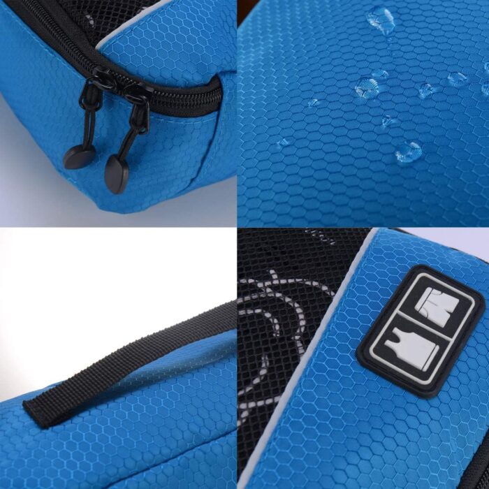 Voniry 8 Packing Cubes Waterproof Mesh Travel Luggage Bags Organizer Durable Travel Accessories With Clothing Label(gray&blue) - Image 4