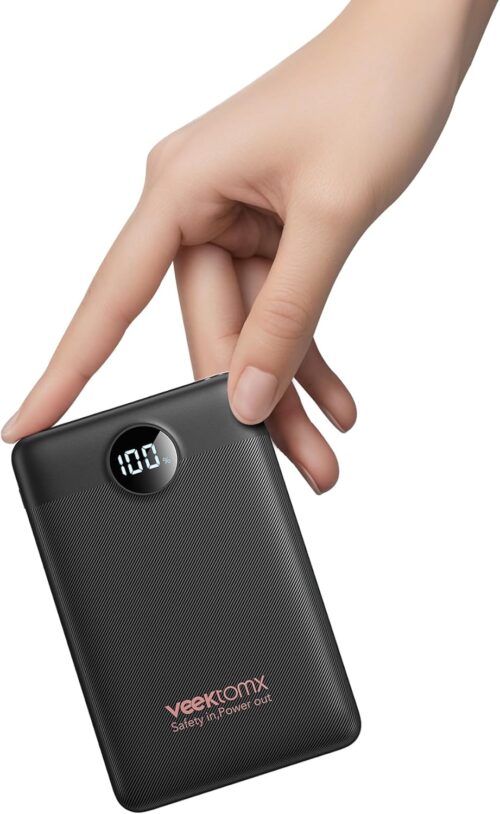 Mini Power Bank 10000mAh, VEEKTOMX Small Portable Charger, PD 22.5W Fast Charging Travel Battery Pack, Slim USB C Powerbank Fast iPhone Charger Compatible with iPhone, Samsung, and Android Devices