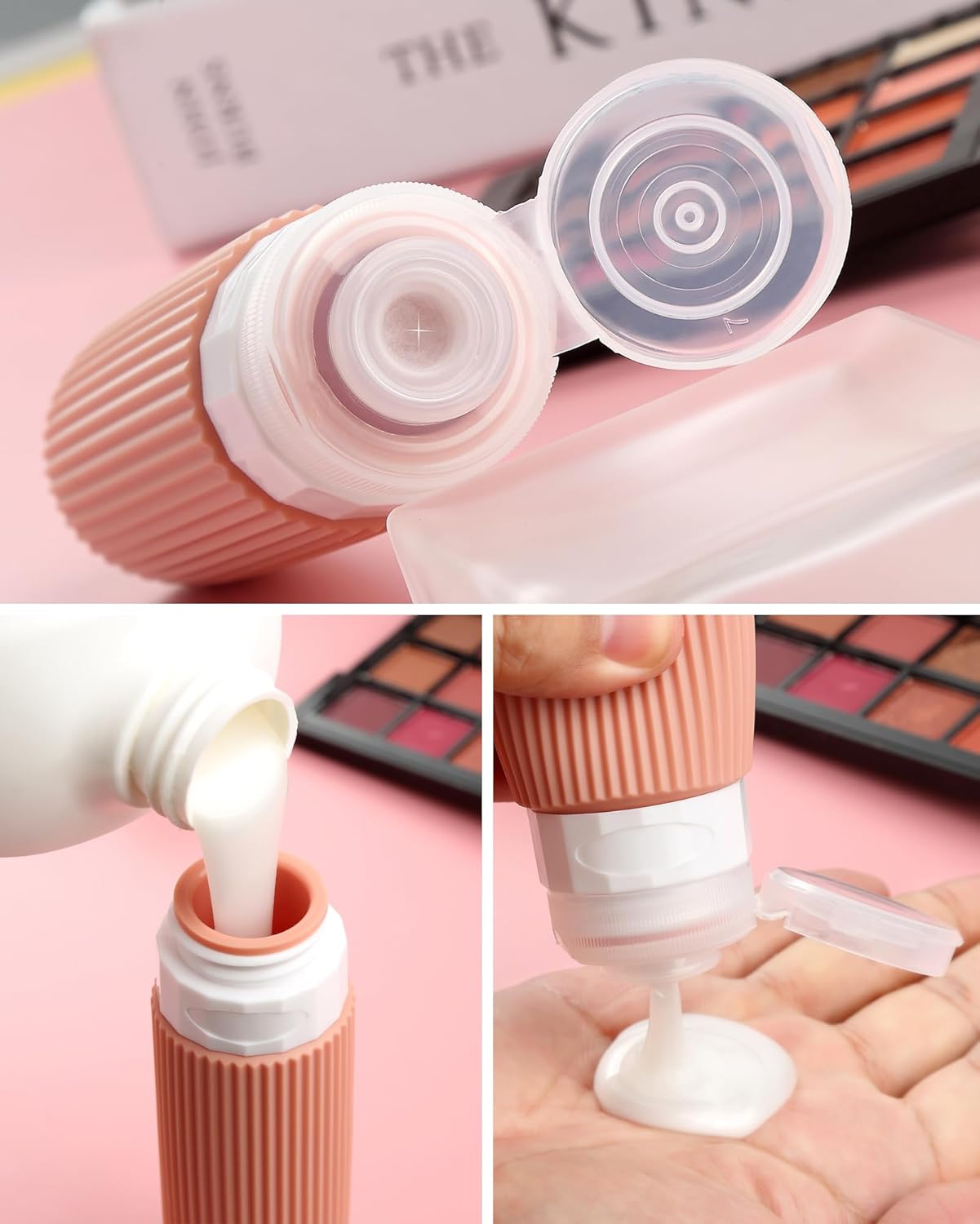 Mrsdry Travel Bottles for Toiletries 8 Pack, Tsa Approved Travel Size Toiletries Containers with Clear Bag, Leak Proof Silicone Squeezable Traveler Essentials Creams Jars - Image 2