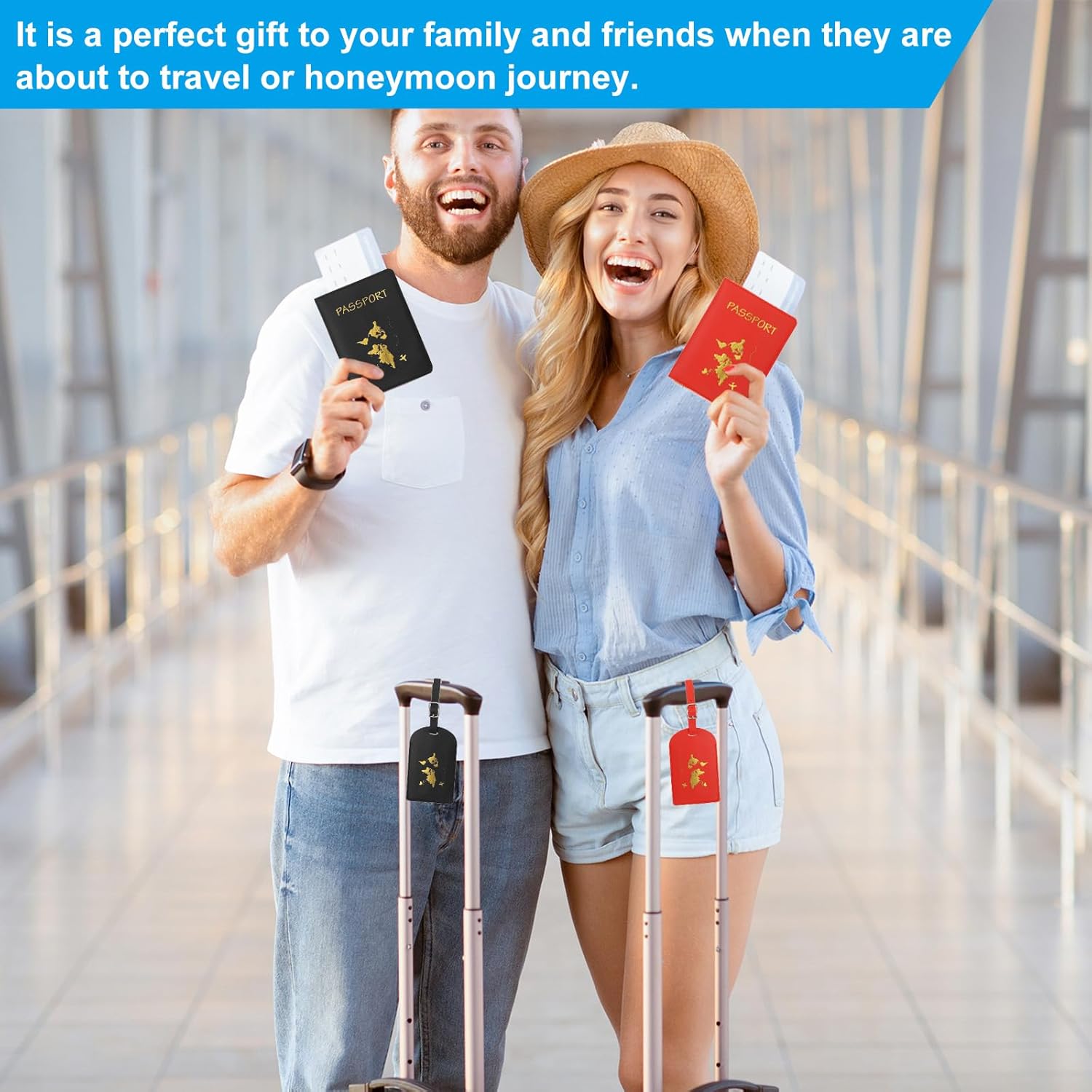 PATIKIL Passport Cover Holder and Luggage Tag Set, PU Leather Passport Case Holder Travel Tag Suitcase Identifier Travel Accessories for Men Women, Pink - Image 5