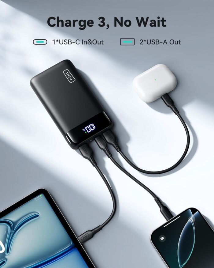 INIU Power Bank, 20000mAh Fast Charging USB C in&Out Portable Charger, 22.5W PD3.0 QC4.0 External Battery Pack, LED Display Phone Charger for iPhone 17 16 15 14 13 Pro Samsung S24 S23 Google LG iPad - Image 4