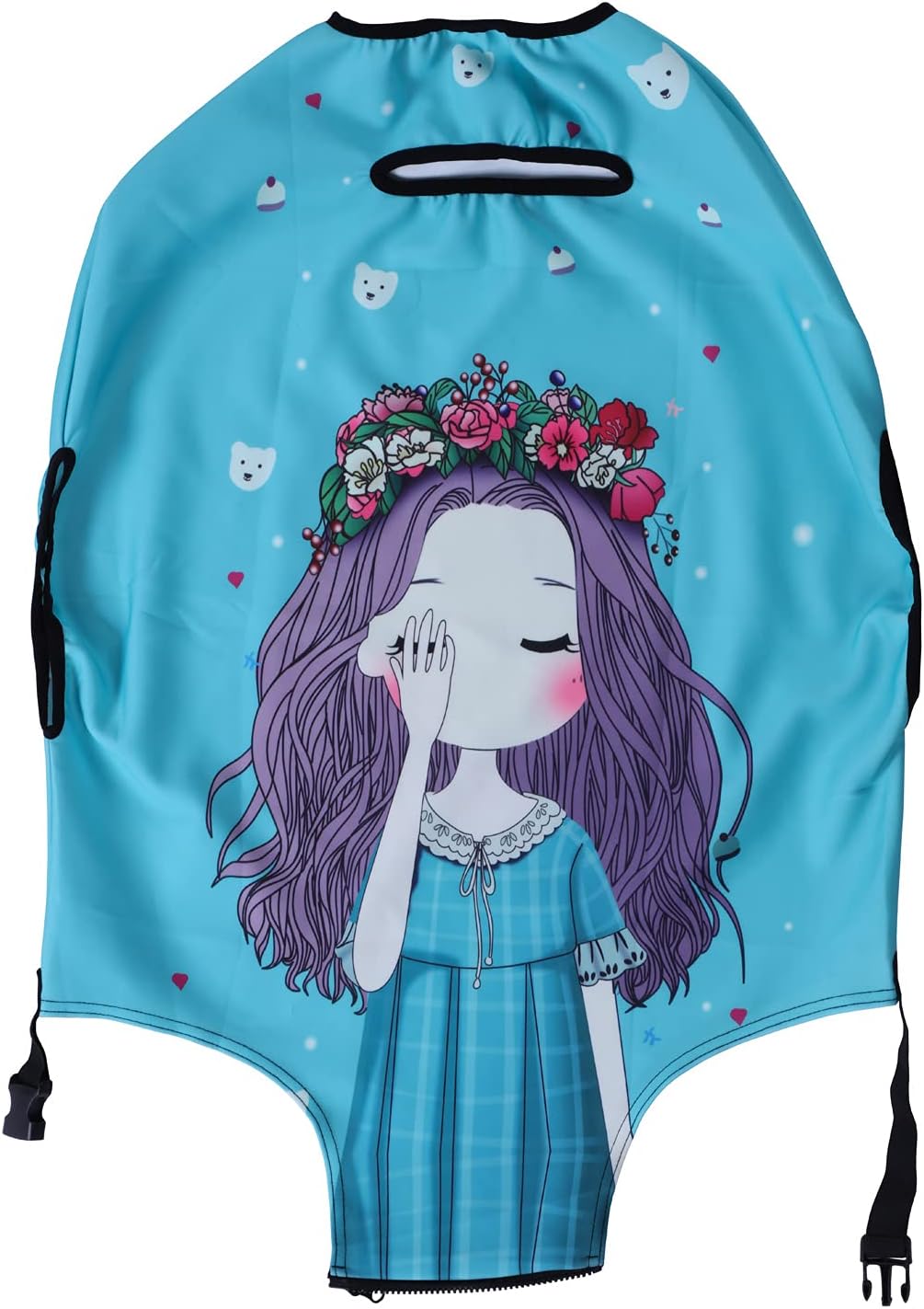 LEAFOREST Spandex Elastic Water Resistant Protective Travel Suitcase Cover Fits 19-32 Inch (Girl, M), Girl, M, Dress Up - Image 2