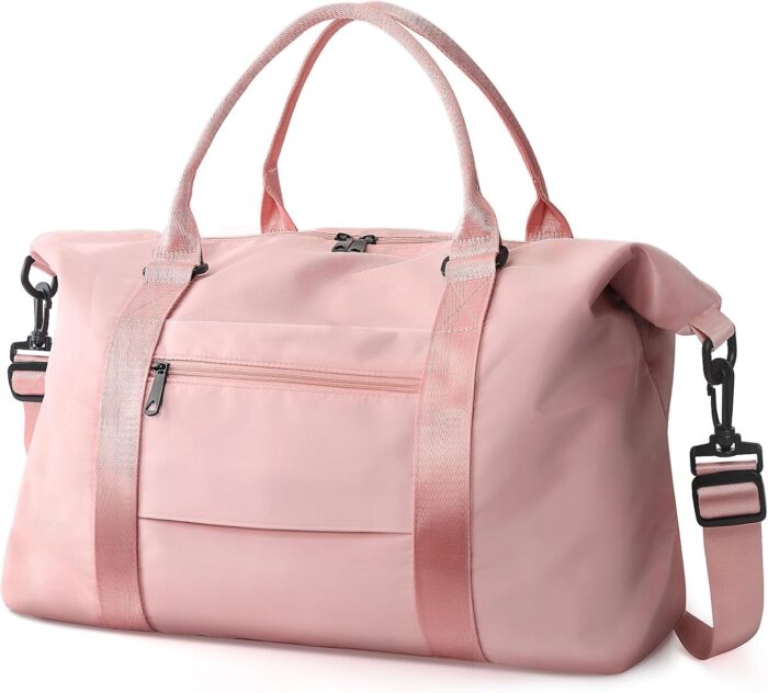 EASYFUN Travel Duffle Bag, Waterproof Weekender Carry On Tote Bags for Women, Men, Hospital Bag, Overnight Bag Luggage with Trolley Sleeve