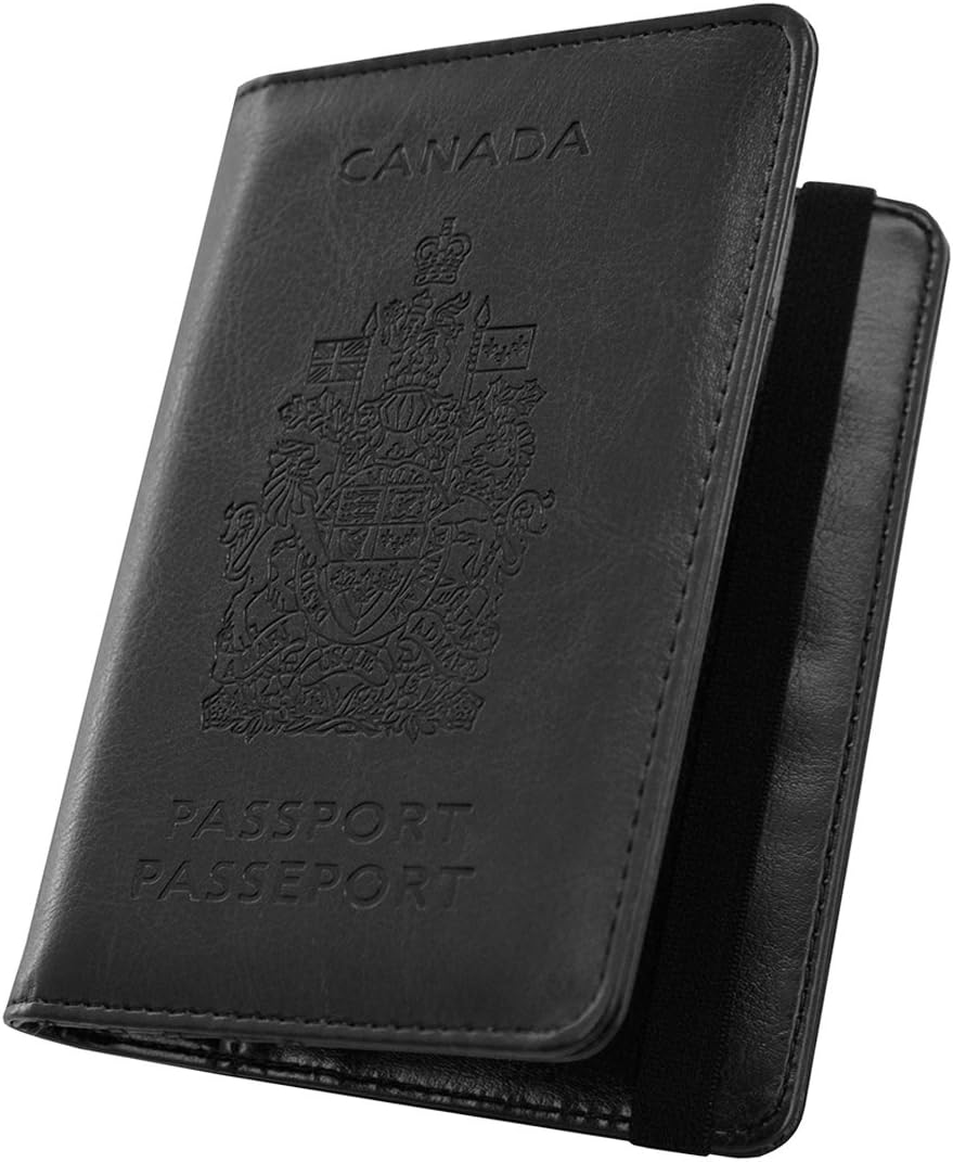 Passport Wallet Holder Cover - KINGMAS CA RFID Blocking Travel Passport Leather Case with Elastic band - Image 6