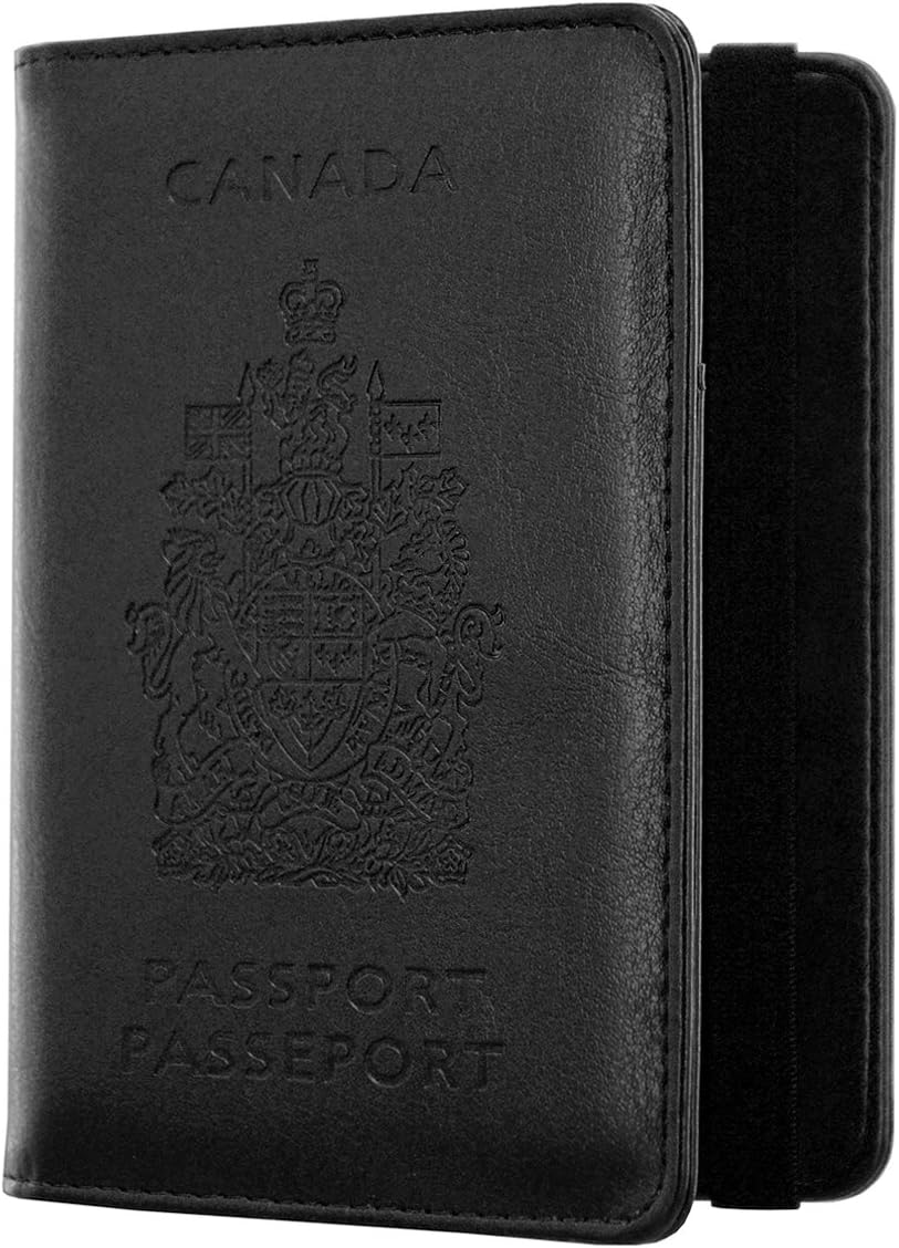 Passport Wallet Holder Cover - KINGMAS CA RFID Blocking Travel Passport Leather Case with Elastic band - Image 4