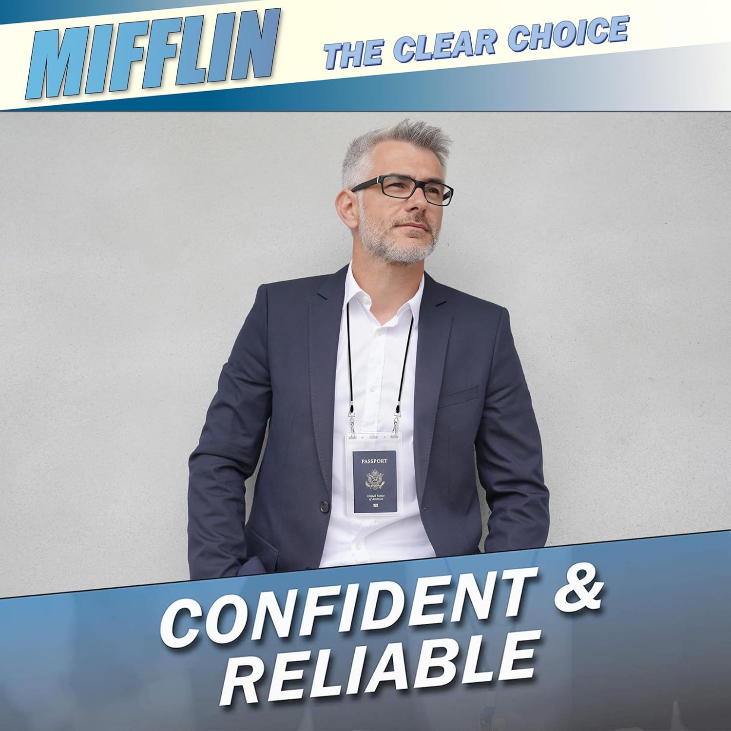 MIFFLIN Passport Holders (Clear, 108x152 mm, 50 Pack), Extra Large ID Name Badge Holder, Zipperless Vertical Plastic Card Holders - Image 8