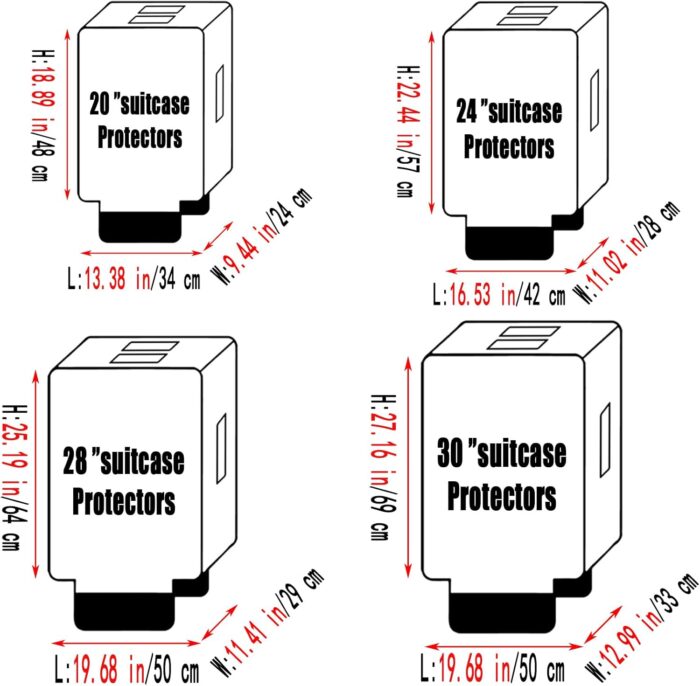 3 Piece Luggage Covers for Suitcases – TSA Approved Heavy-Duty Luggage Protector Suitcase Cover, Thick Clear PVC Waterproof Sleeve with Full Velcro Closure, Fits 19"-29" Suitcases - Image 2