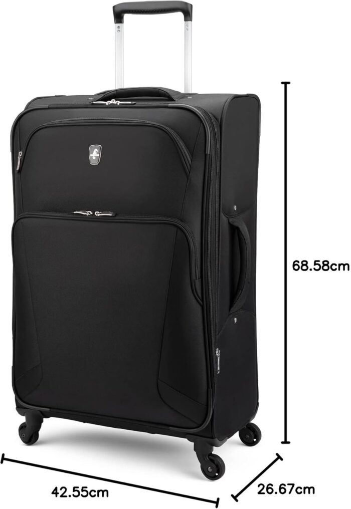 ATLANTIC Artisan III Medium Checked Luggage — Expandable Suitcase with 8 Spinner Wheels, Lockable Zipper Puller Heads, and Lightweight Construction — Black, 24-inch - Image 8