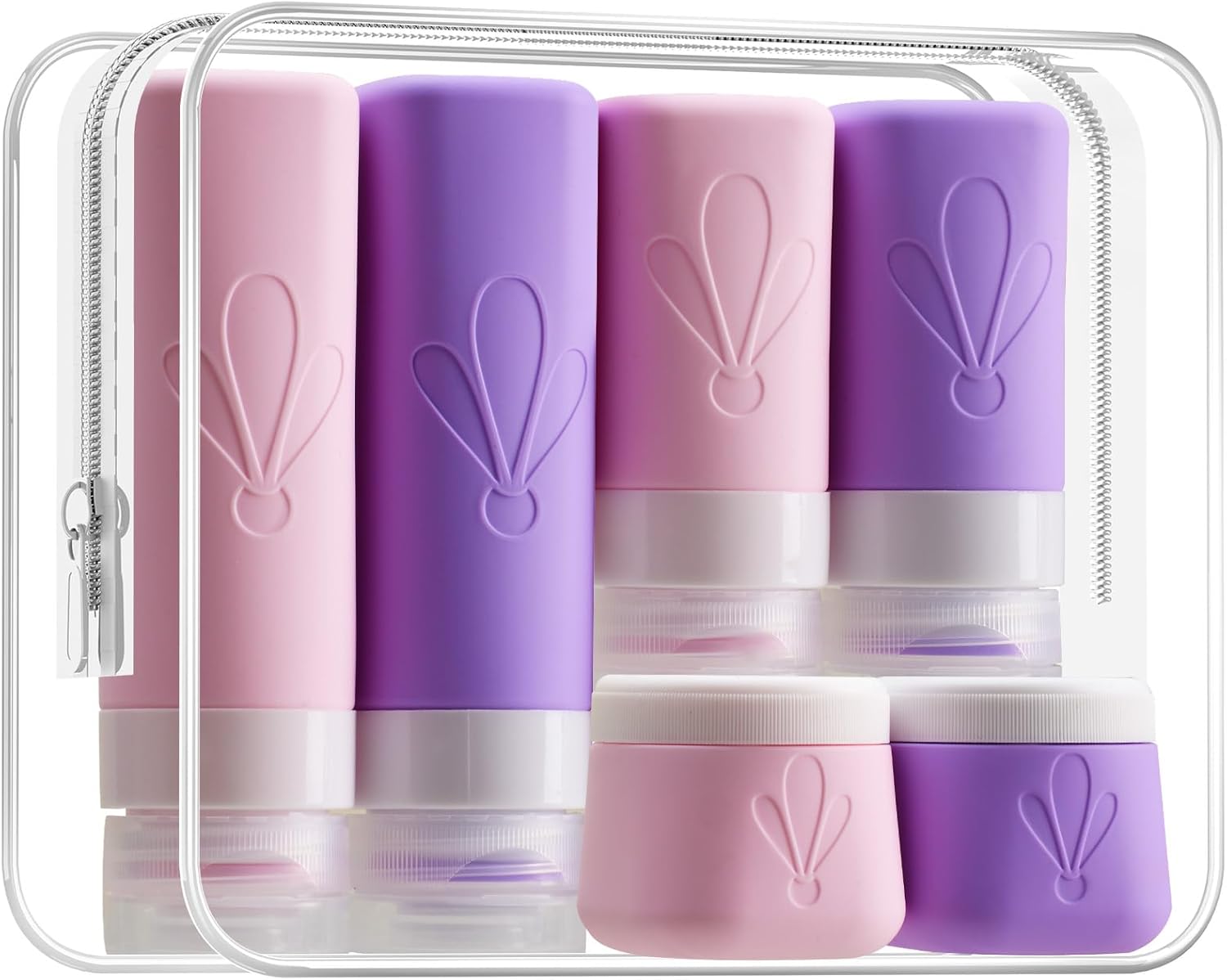 INSFIT Silicone Travel Bottles Set, 6 Pack Size Toiletries, Leakproof Travel Bottles for Toiletries, Accessories for Women, Airplane Travel Essentials, Containers for Toiletries