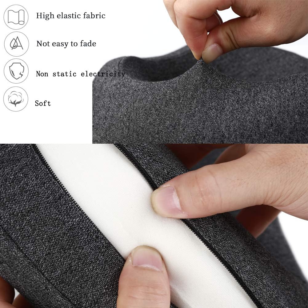 PROMUN Super Soft Head and Neck Support Travel Pillow, Premium Memory Foam U Shape Pillow with Small Bag, 360-Degree Protection for Airplanes, Cars, Buses, Trains, Office Napping, Camping (Dark Gray) - Image 4