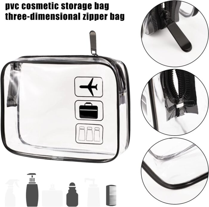 2 Pack TSA Approved Liquids Bags Clear Travel Toiletry Bag Waterproof Carry-on Toiletries Bag with Zipper for Women Men Airport Airline - Image 3