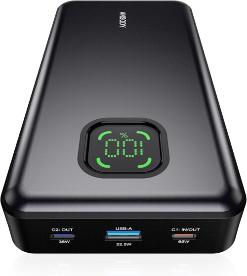 65W Power Bank, 25000mAh Travel Essential USB C Laptop Portable Charger, 100W Total Fast Charging Battery Pack for MacBook Dell XPS iPad Tablet Steam Deck iPhone 16/15 Series Samsung Switch and More