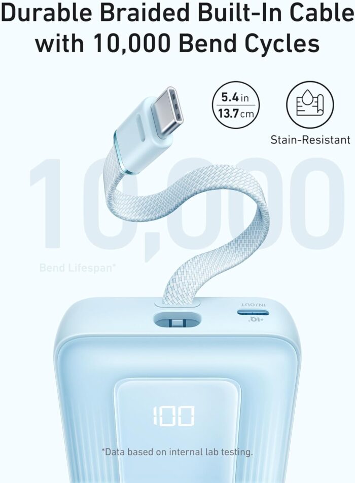 Anker Portable Charger, 10,000mAh 30W Power Bank, USB-C in and Out Fast Charging Battery Pack, Travel Essential Phone Power Bank, for iPhone 17/16/15/14/13/12, iPad, MacBook, Galaxy, Google, and More - Image 3