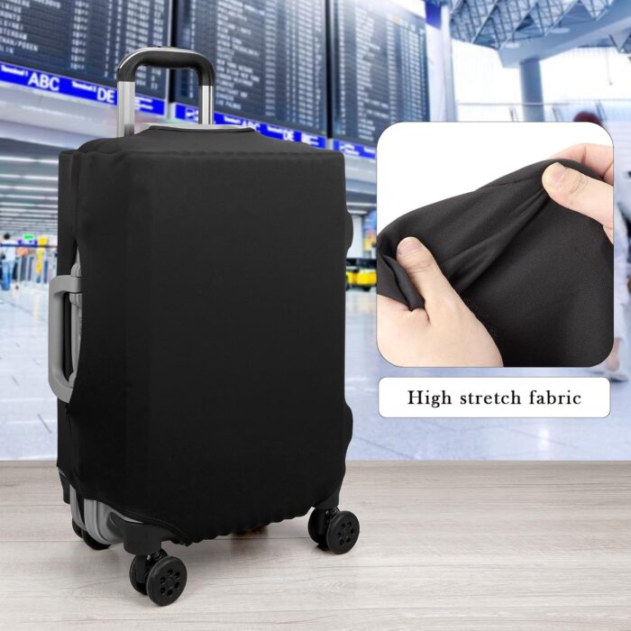 Adorila Travel Luggage Cover Protector, Washable Elastic Suitcase Cover, Luggage Protective Cover, Black, S - Image 4