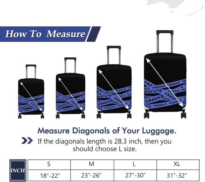 HYPER VENTURE Washable Luggage Cover - Fashion Suitcase Protector Fits 31-32 Inch Luggage (Fragile, XL) - Image 5