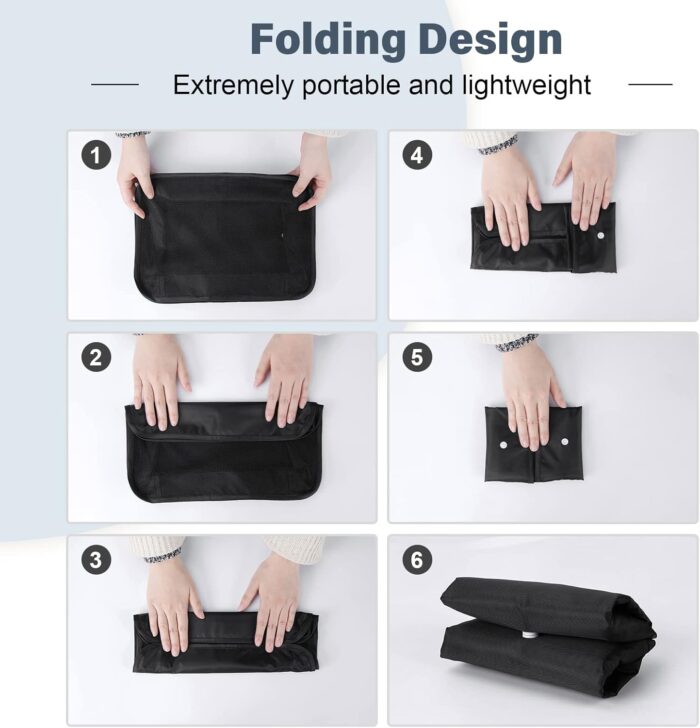 8 Set Packing Cubes Travel Organizer Waterproof Travel Cubes Set Foldable Compression Packing Cubes for Carry on Luggage Suitcase Organizer Bags with Hanging Toiletry Bag, Shoe Bag & Laundry Bag, Black - Image 7