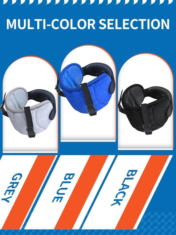 SARISUN Travel Pillow, Neck Pillow with Eye Mask, Airplane Pillow for Long Flight Sleeping Travel, Kids Travel Pillow for Car, Road Trip Car Headrest, Stop Bobblehead, Neck Pain Relief, Black - Image 7