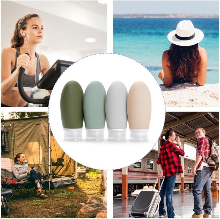 100ml Silicone Travel Bottles for Toiletries, Opret 4 Pack TSA Approved BPA Free Travel Containers Set Leak Proof Refillable Squeezable Travel Accessories for Shampoo Conditioner Lotion - Image 7