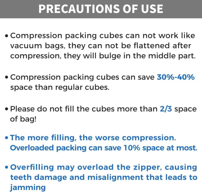 BAGAIL 4 Set Compression Packing Cubes Travel Expandable Packing Organizers(Black,4 Set） - Image 5