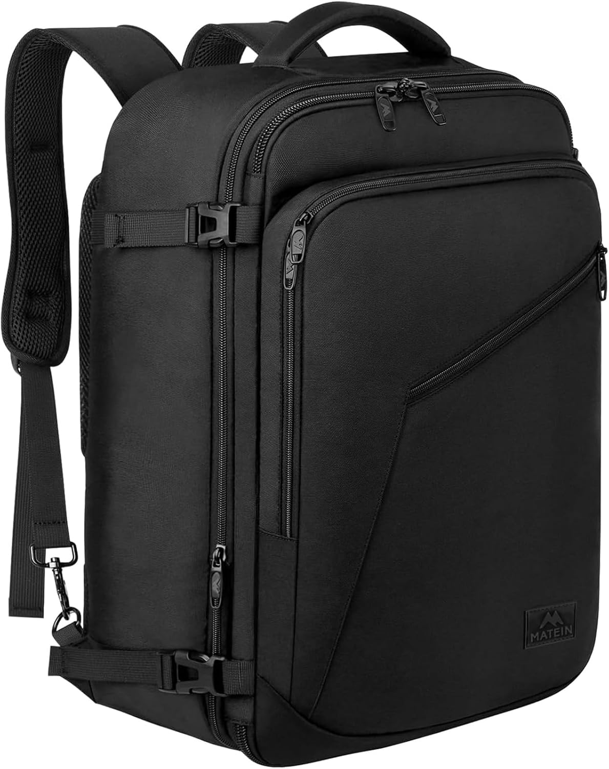 MATEIN Travel Backpack, Extra Large Carry on Backpack Expandable Airplane Approved Travel Bag for Men and Women, Water Resistant Lightweight Daypack for Flight 40L, Black