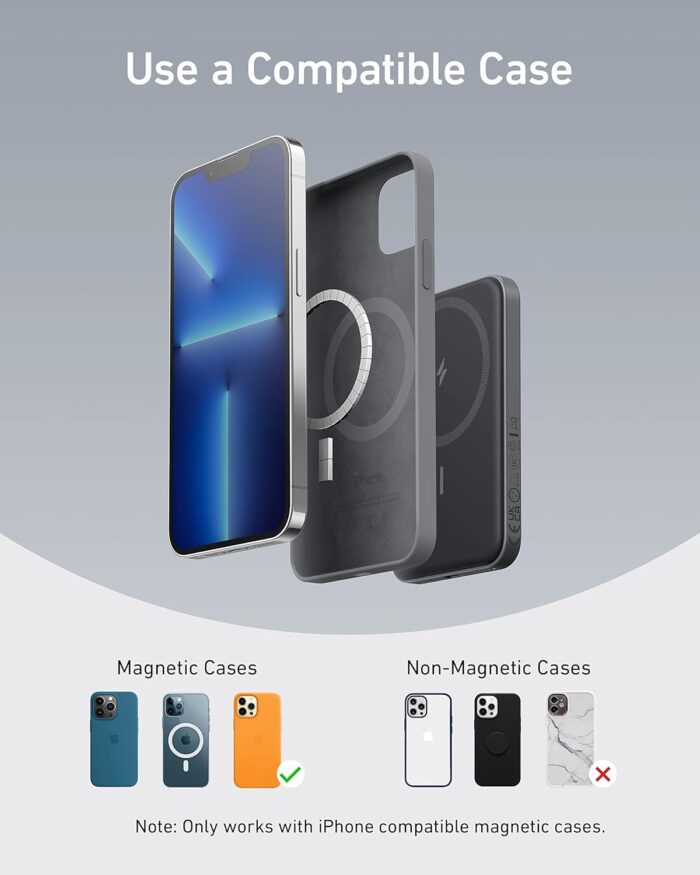 Anker 621 Magnetic Portable Charger (MagGo), 5,000mAh Wireless Power Bank with USB-C Cable, Magsafe-Compatible Battery Pack for iPhone 17/16/15/14/13/12 Series - Image 6