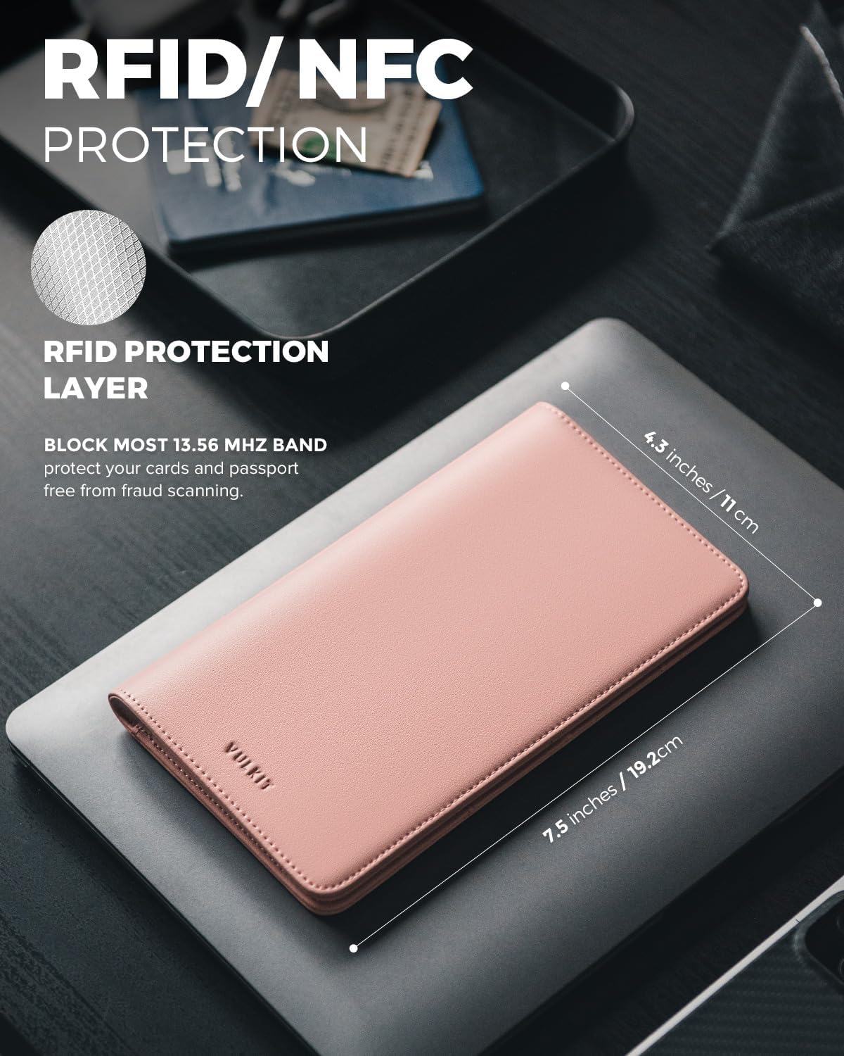 VULKIT Passport Holder Wallet RFID Blocking Travel Wallet for Men & Women - Image 3