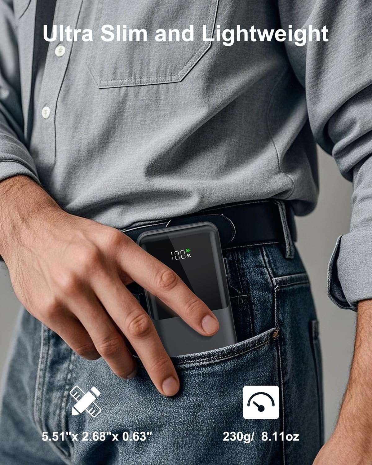 Szfakuer Portable Charger,Slim 10000mAh Power Bank,22.5W USB-C Fast Charging Battery Pack Compatible with iPhone 16/15/14/13/12 Pro Samsung Galaxy, iPad, AirPods, Android Tablets - Image 3