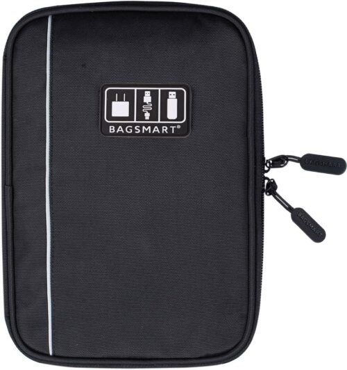 BAGSMART Travel Cable Organizer Electronic Accessories Case (Black-2)