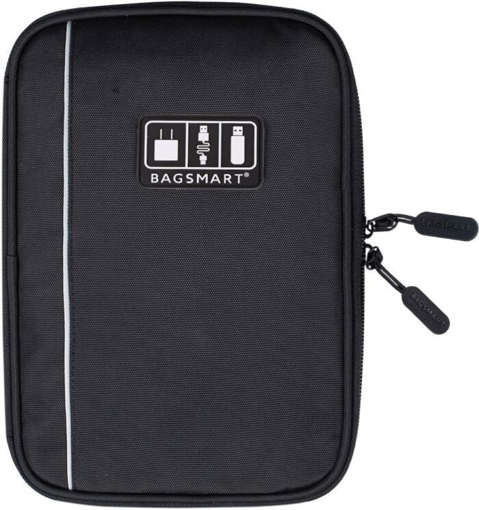 BAGSMART Travel Cable Organizer Electronic Accessories Case (Black-2)