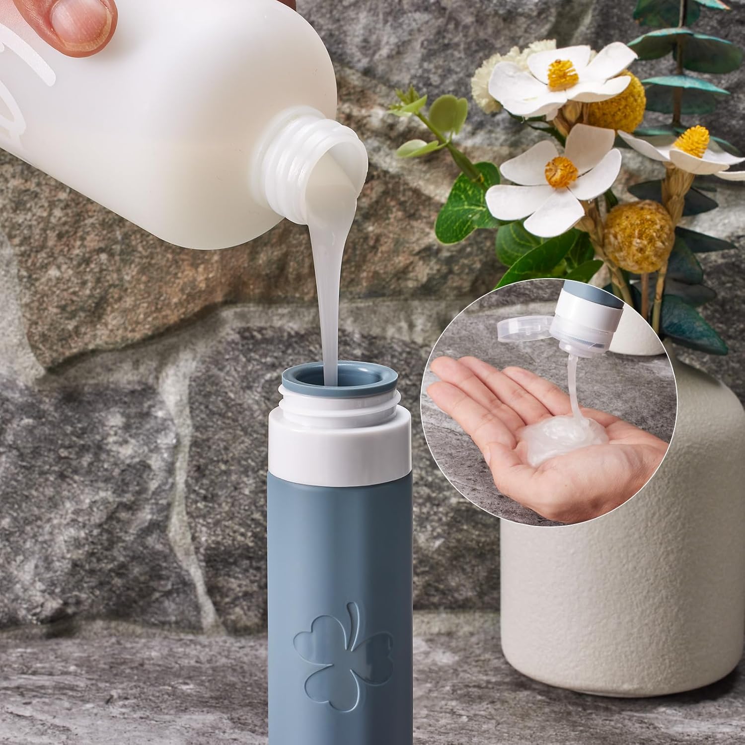 23 Pack Travel Bottles for Toiletries, TSA Approved Shampoo Bottles, Silicone Travel Containers for Toiletries, Leak Proof Refillable Travel Essentials for Liquids Shampoo and Conditioner - Image 4