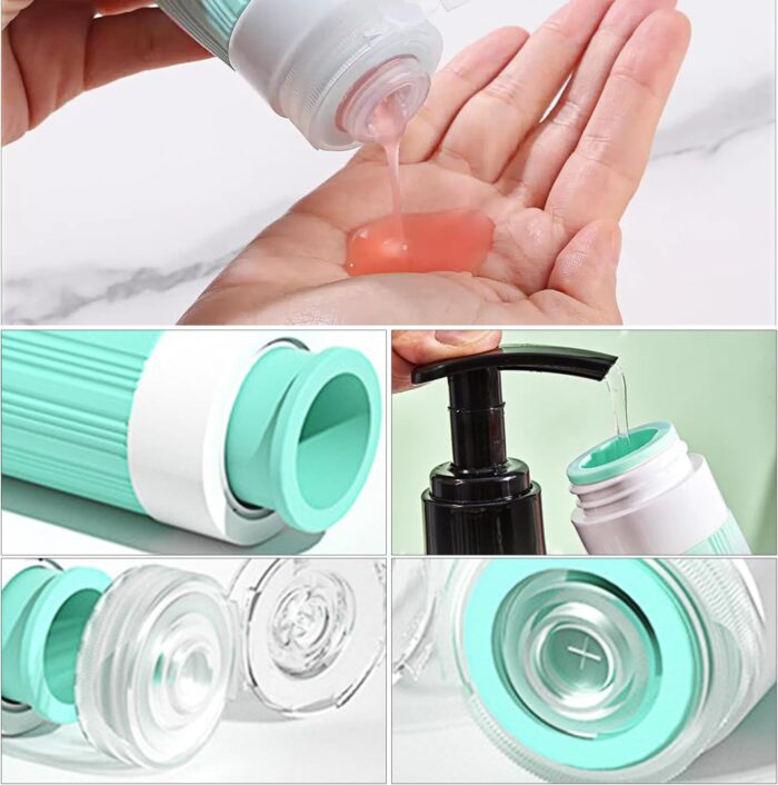 8 Pack Travel Bottles for Toiletries,3oz Leakproof Silicone Containers with 2oz Cream Jars & Clear Toiletry Bag | Squeezable, BPA-Free, Waterproof Labels | Perfect for Shampoo, Lotion, Cosmetics - Image 3