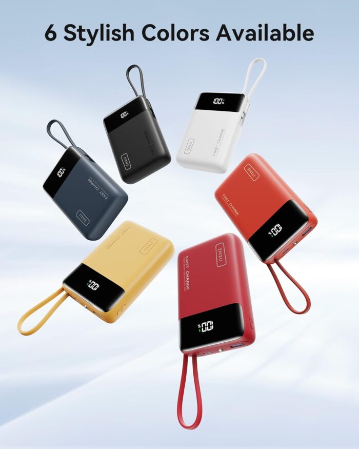 INIU 20000mAh Power Bank, Small Fast Charging 45W Portable Charger, USB C in&out Powerbank with Built in Cable, Travel Battery Pack, Portable Phone Charger for iPhone 17 16 15 Samsung S25 S24 iPad etc - Image 8