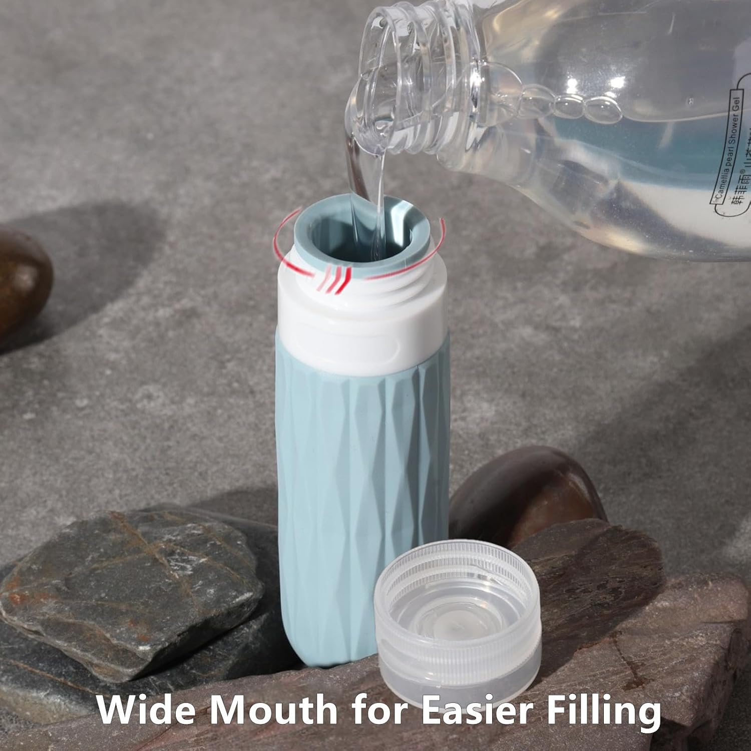 Travel Bottles for Toiletries, TSA Approved Travel Size Containers, Silicone Toiletries Bottles, BPA Free, Leakproof, Refillable Containers Kits for Shampoo, Lotion (Pink) - Image 4