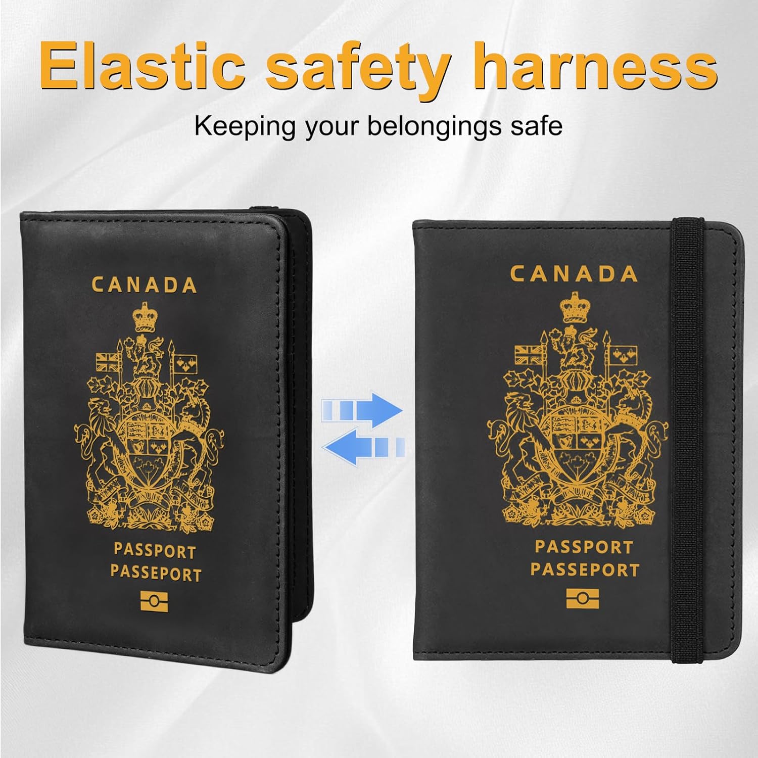 Passport Holder, RFID Blocking Passport Cover Wallet, PU Leather Passport Travel Organizer Case for Women and Men - Image 5