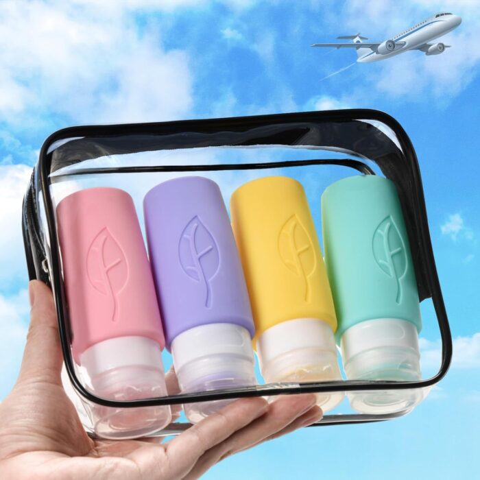 XMOSNZ 3oz Travel Bottles for Toiletries - TSA Approved, Leak Proof, Silicone Squeezable Containers for Gym, Business, Personal Essentials (BPA Free) - Image 2
