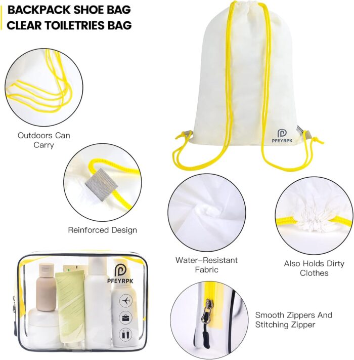 PFEYRPK Lightweight Compression Packing Cubes for Suitcases, Compressible Expandable Travel Packing Organizer with Clear Toiletries and Backpack Bag, Travel Essentials for Carry on Luggage 7 Set - Image 5