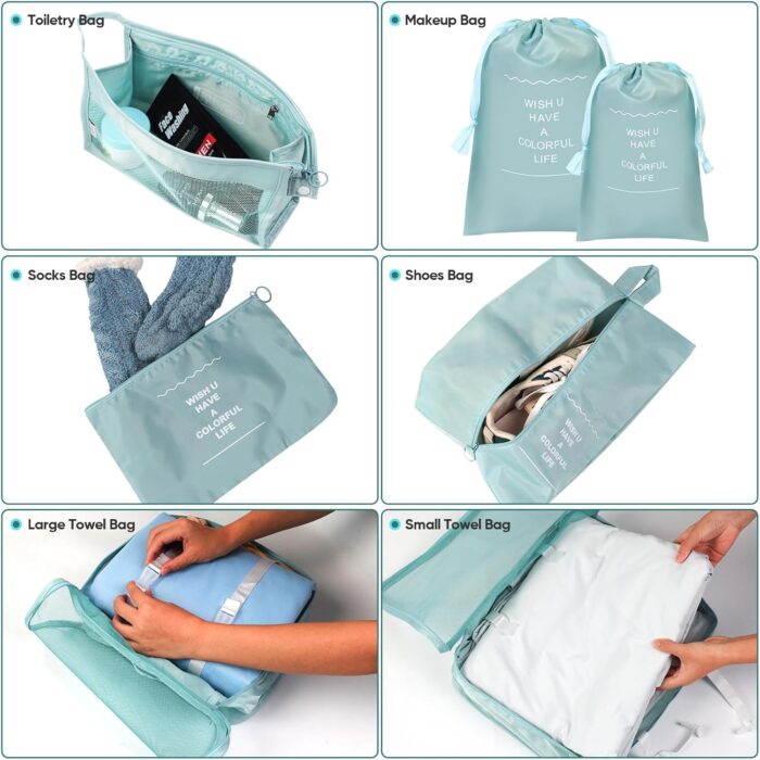 Packing Cubes for Suitcases 10 Set,Travel Organizers Bags Luggage Storage For Carry-on Suitcase - Image 4
