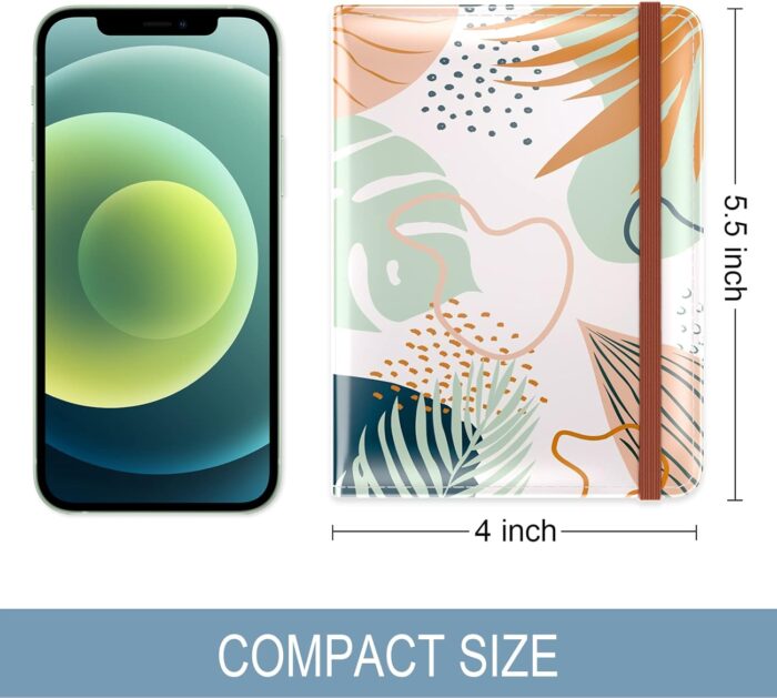 Hsxnam Passport & Vaccine Card Holder Combo, Passport Holder with Vaccine Card Slot, Passport Cover Case with RFID Blocking, Leather Travel Documents Organizer Protector for Women, Boho Plants, Green - Image 7