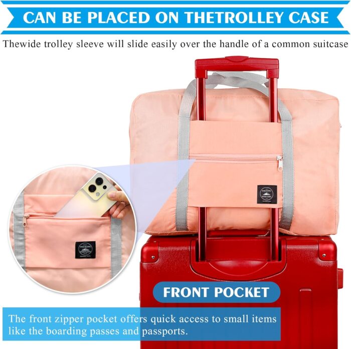 4PCS Foldable Travel Bag Luggage Storage for Sports Gym Water Resistant Nylon Canvas Duffel for Men, Women 32 Liter （4PCS） - Image 3