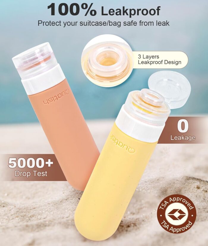 18 Pack Travel Bottles for Toiletries, Original Patented, TSA Approved Travel Size Toiletries, Leak Proof Silicone Refillable Liquid Containers for Toiletries, Travel Essentials, Multicolor - Image 3