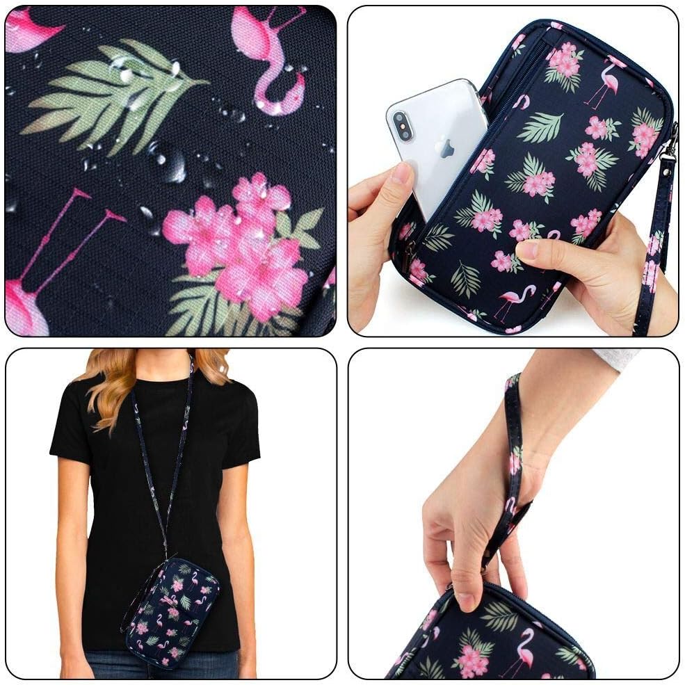 RFID Family Passport Wallet Holder Waterproof, Travel Document Organizer Credit Card Clutch Bag for Men Women (Flamingo) - Image 4