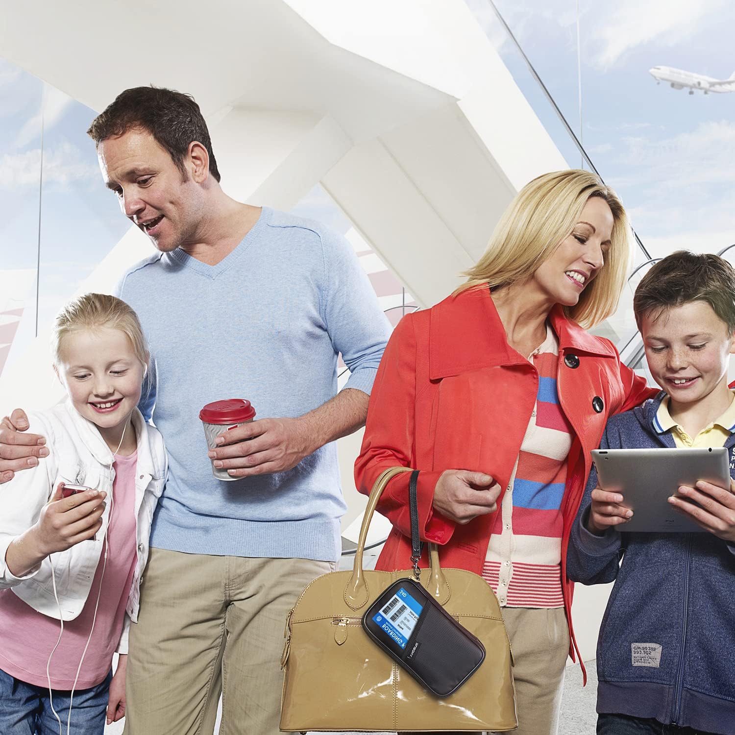 Ruboka Fireproof RFID Blocking Passport Holder Wallet (4.3inx8.6in), Family Multiple Passport Holder Cover Bag Waterproof, Travel Document Organizer Credit Card Clutch Bag for Men Women - Image 9