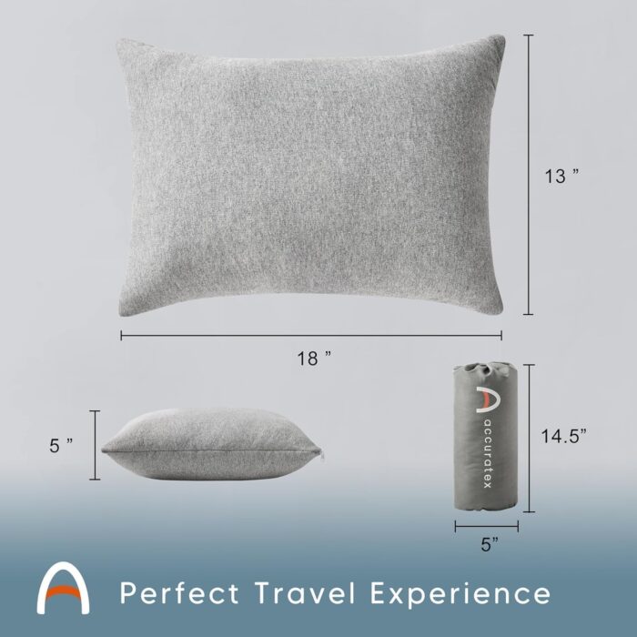 ACCURATEX Camping Pillow-100% Cotton Breathable Cover,Shredded Memory Foam Compressible Travel Pillow,Camping&Travel Accessories-Small Backpacking Pillow Camping Essentials for Sleeping,Car&Airplane - Image 2