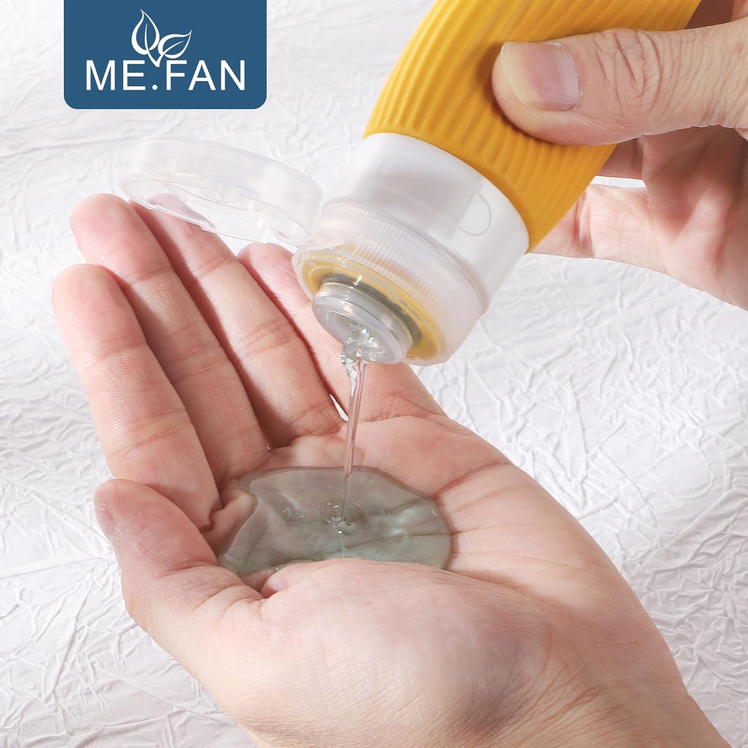 ME.FAN Travel Bottles for Toiletries, TSA Approved 3oz Silicone Journey Size Containers, Portable Split Bottle for Conditioner, Shampoo, Lotion- 4 Pack Pink - Image 5