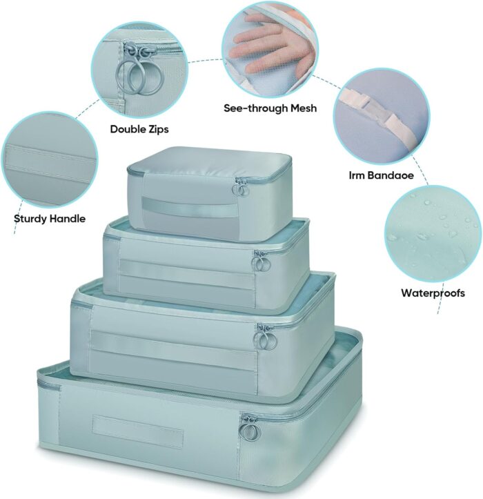 Packing Cubes for Suitcases 10 Set,Travel Organizers Bags Luggage Storage For Carry-on Suitcase - Image 3