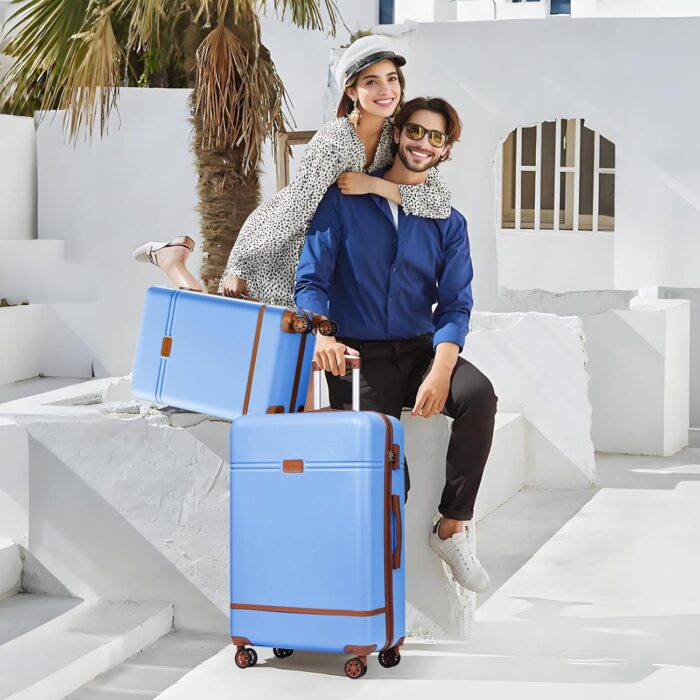 Krute Luggage PC+ABS Hardshell Suitcase with Wheels TSA Lock Lightweight Checked Luggage 28 Inch (LightBlue) - Image 6