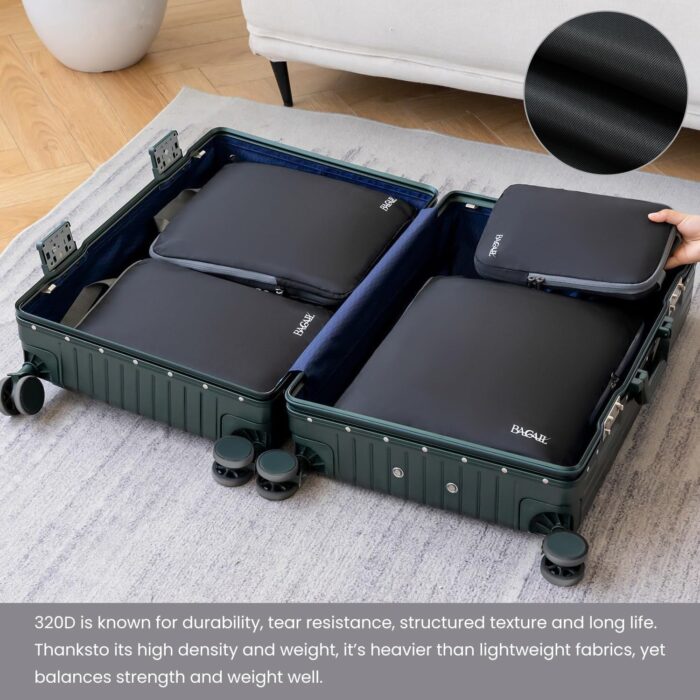 BAGAIL 4 Set Compression Packing Cubes Travel Expandable Packing Organizers(Black,4 Set） - Image 6