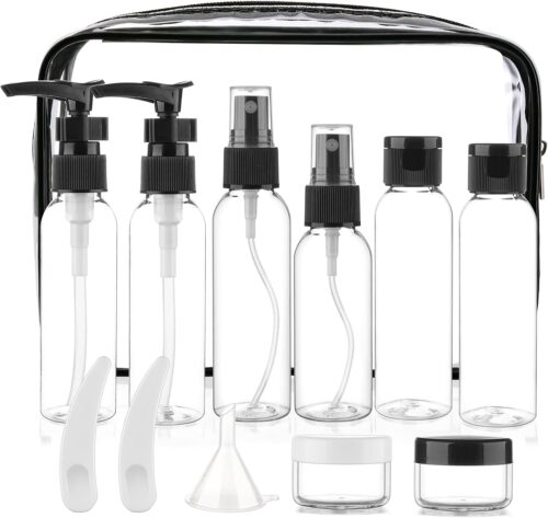 Cosywell Travel Size Bottles for Toiletries 13 Pack 2oz TSA Approved Toiletry Bottles Leak Proof Travel Kit for Women Men TSA Clear Toiletry Bag Shampoo Lotion Skincare Cosmetic Container